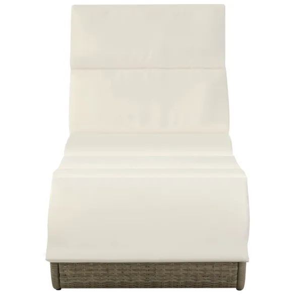 Șezlong de plajă cu pernă - Poliratan gri - Comandă acum