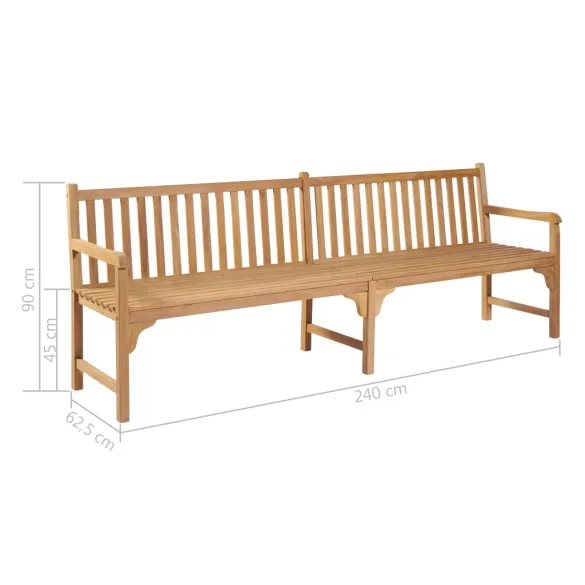 Bancă Grădină Lemn Tec 240 cm - Mobilier Exterior Durabil