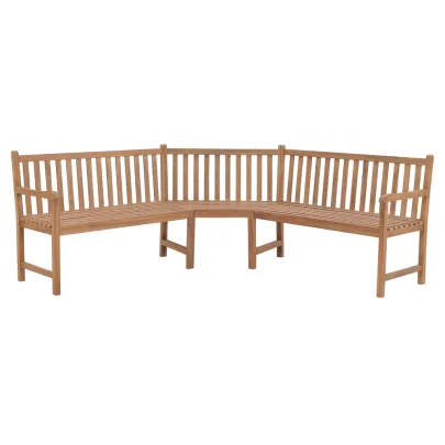 Bancă de Colț Grădină Lemn Tec Masiv - 202x202x90 cm