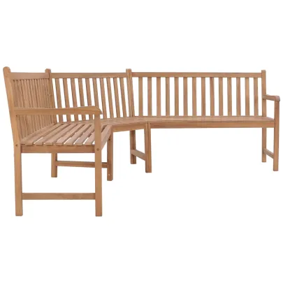 Bancă de Colț Grădină Lemn Tec Masiv - 202x202x90 cm