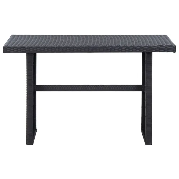Masă Grădină Negru Ratan Poliester | Livrare Gratuită