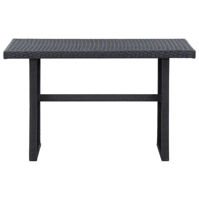 Masă Grădină Negru Ratan Poliester | Livrare Gratuită