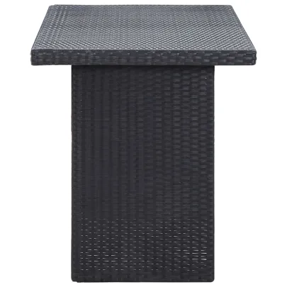 Masă Grădină Negru Ratan Poliester | Livrare Gratuită