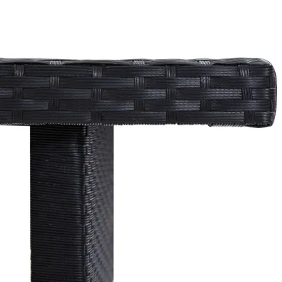 Masă Grădină Negru Ratan Poliester | Livrare Gratuită