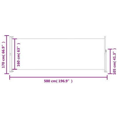 Copertină Laterală Retractabilă Maro pentru Terasă | 170x500 cm