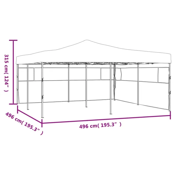 Pavilion Pliabil cu Pereți Laterali Antracit 5x5m