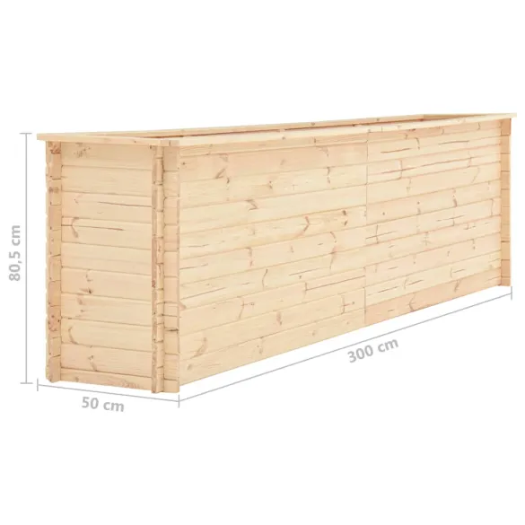 Strat Înălțat Grădină Lemn Pin 300x50x80,5 cm | Livrare Gratuită