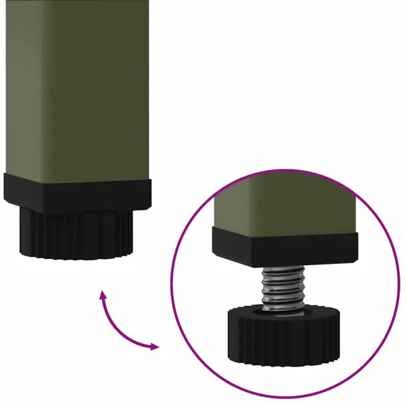 Ghiveci Ridicat Metal Olivengrønn 60x26x45 cm - Livrare Gratuită