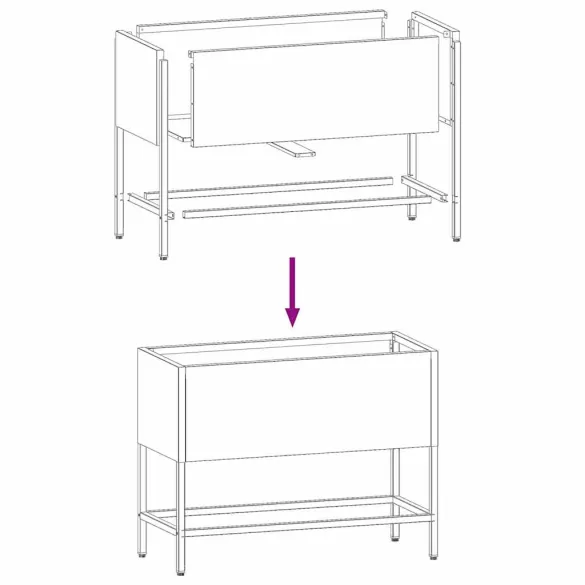 Ghiveci Ridicat Metal Olivengrønn 60x26x45 cm - Livrare Gratuită