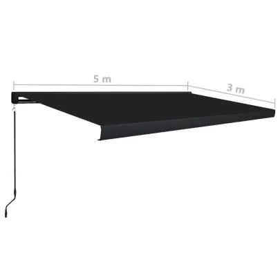 Copertină Manuală Casetă Antracit 500x300 cm | Livrare Gratuită