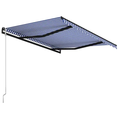 Copertină Retractabilă Automat Albastru-Alb 300x250 cm