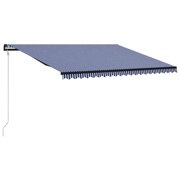Copertină Retractabilă Automată 5x3m - Albastru/Alb | Livrare Gratuită