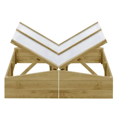 Seră dublă lemn pin - 2 bucăți 100x50x35 cm