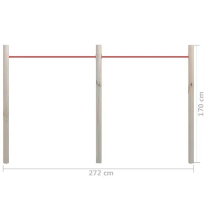 Bară Gimnastică Grădină - Lemn Pin Tratat - Livrare Gratuită