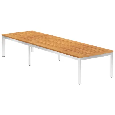 Șezlong cu Pernă - Lemn Acacia Masiv și Oțel Inoxidabil