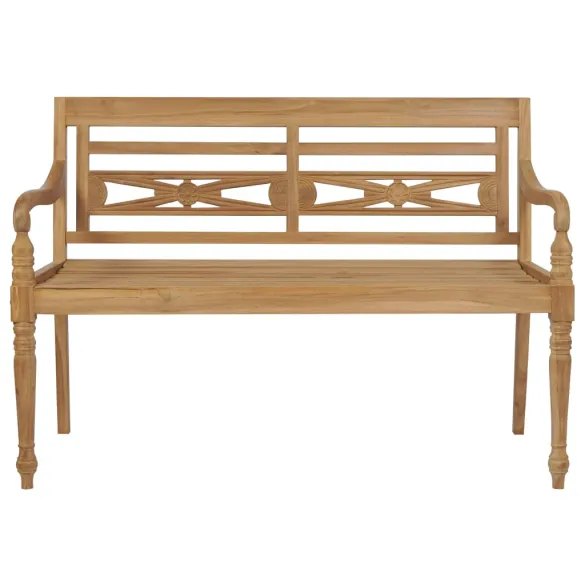 Bancă grădină din lemn de tec cu pernă albastră - 150 cm