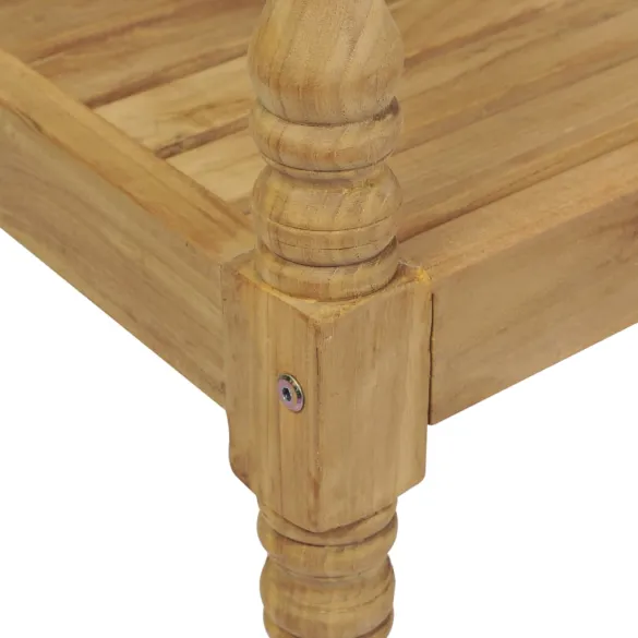 Bancă grădină din lemn de tec cu pernă albastră - 150 cm