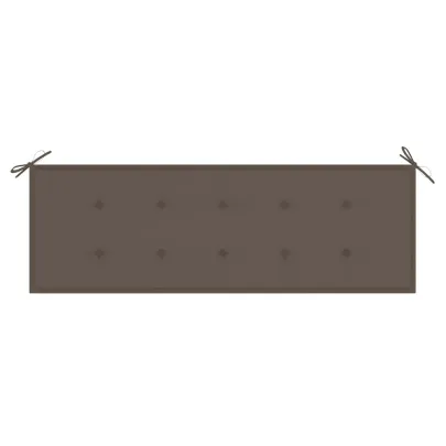 Bancă grădină lemn tec cu pernă gri taupe - 150 cm