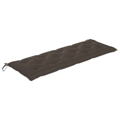 Bancă grădină lemn tec cu pernă gri taupe - 150 cm