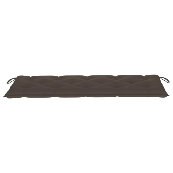 Bancă grădină lemn tec cu pernă gri taupe - 150 cm