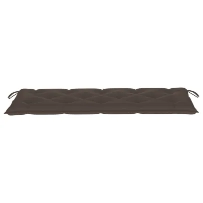 Bancă grădină lemn tec cu pernă gri taupe - 150 cm