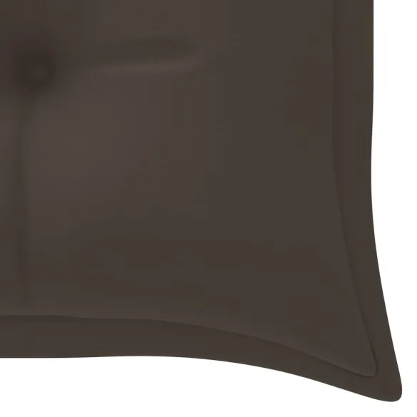 Bancă grădină lemn tec cu pernă gri taupe - 150 cm