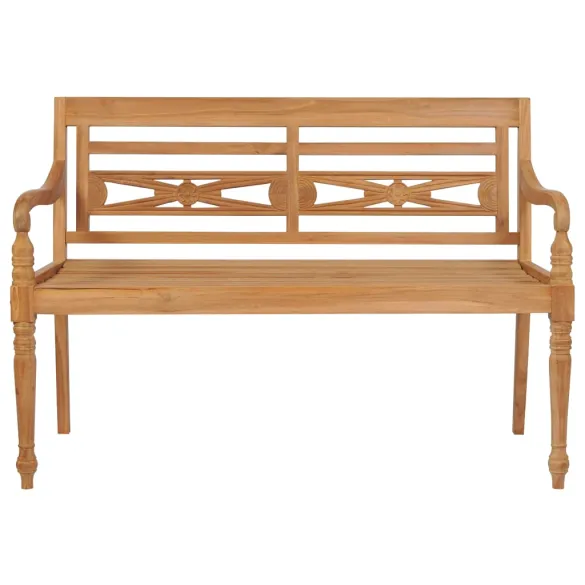 Bancă grădină lemn tec cu pernă gri taupe - 150 cm