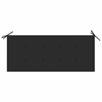 Bancă Grădină Lemn Tec cu Pernă Neagră - 120 cm
