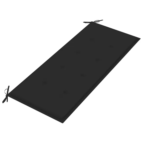 Bancă Grădină Lemn Tec cu Pernă Neagră - 120 cm