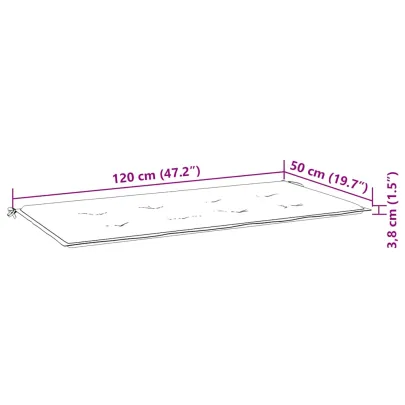 Bancă Grădină Lemn Tec cu Pernă Neagră - 120 cm