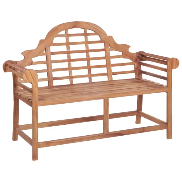 Bancă Grădină Lemn Tec cu Pernă Model Frunze - 120 cm