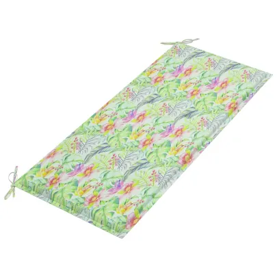 Bancă Grădină Lemn Tec cu Pernă Model Frunze - 120 cm