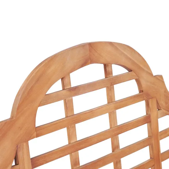 Bancă Grădină Lemn Tec cu Pernă Carouri | Livrare Gratuită