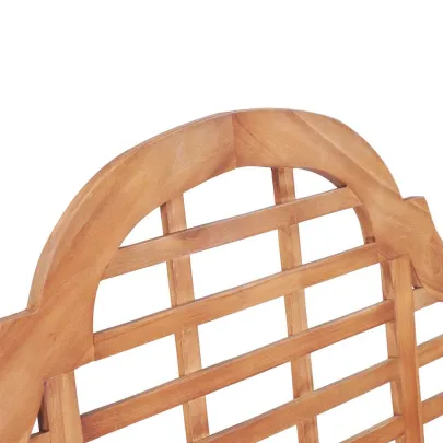 Bancă Grădină Lemn Tec cu Pernă Carouri | Livrare Gratuită