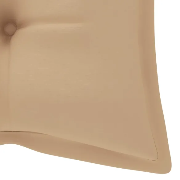 Bancă Grădină Lemn Tec cu Pernă Bej - Livrare Gratuită