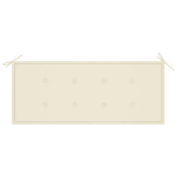 Bancă Grădină Lemn Masiv Tec cu Pernă - Livrare Gratuită