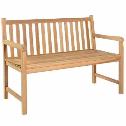 Bancă Grădină Lemn Tec cu Pernă - 120 cm | Livrare Gratuită