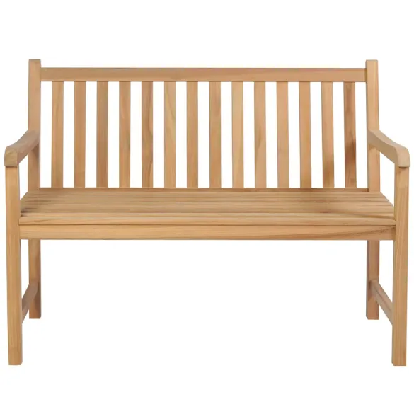 Bancă Grădină Lemn Tec cu Pernă - 120 cm | Livrare Gratuită