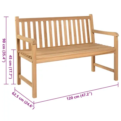 Bancă Grădină Lemn Tec cu Pernă - Comfort și Eleganță