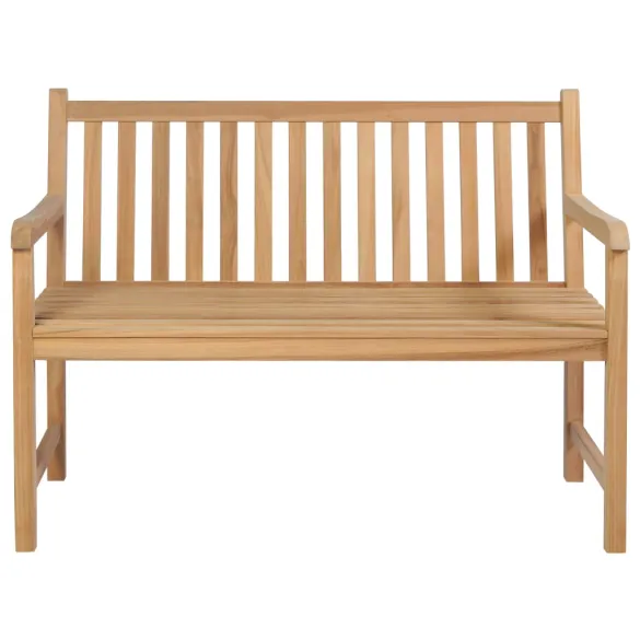 Bancă grădină lemn tec cu pernă roșie - 120 cm