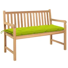 Bancă Grădină Lemn Tec cu Pernă Verde - Livrare Gratuită