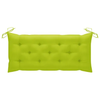 Bancă Grădină Lemn Tec cu Pernă Verde - Livrare Gratuită