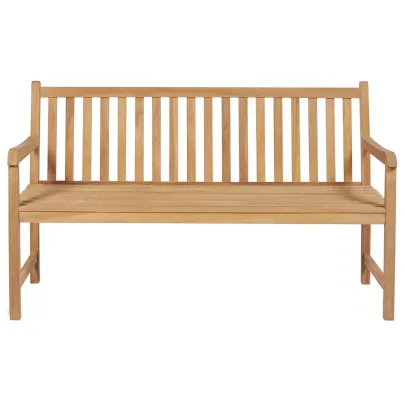 Bancă Grădină Lemn Masiv Tec cu Pernă - 150 cm