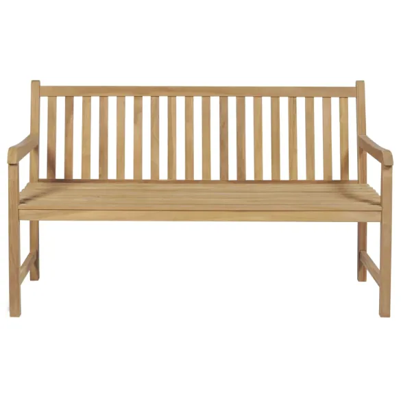Bancă Grădină Lemn Tec cu Pernă Albastră - 150 cm