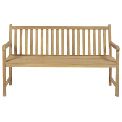 Bancă Grădină Lemn Tec cu Pernă Albastră - 150 cm
