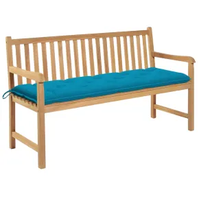 Bancă Grădină Lemn Tec cu Pernă - 150 cm | Livrare Gratuită