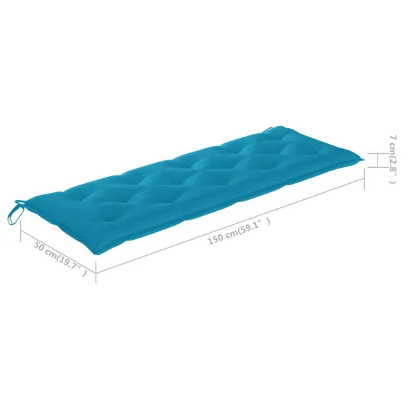 Bancă Grădină Lemn Tec cu Pernă - 150 cm | Livrare Gratuită
