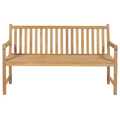 Bancă Grădină cu Pernă Verde - Lemn Masiv Tec - 150 cm