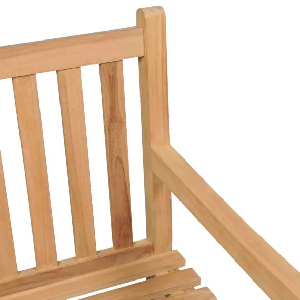 Bancă Grădină cu Pernă Verde - Lemn Masiv Tec - 150 cm