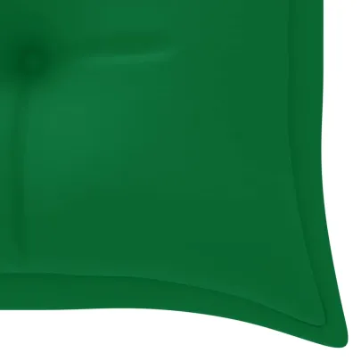Bancă Grădină cu Pernă Verde - Lemn Masiv Tec - 150 cm